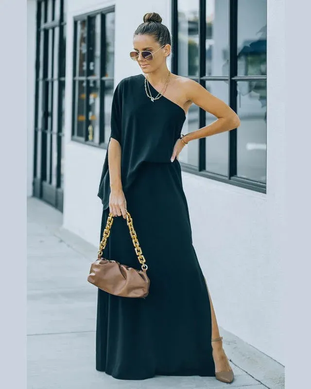 One Shoulder Maxi Dress