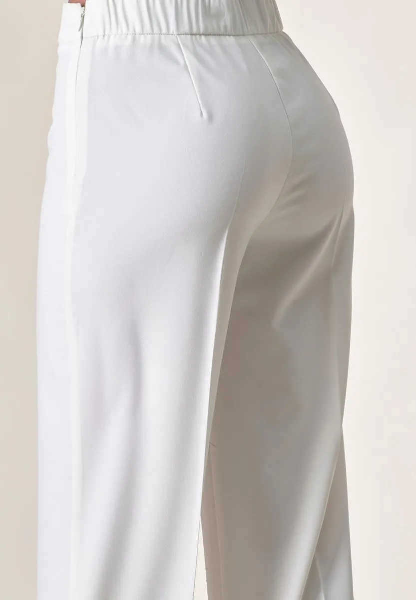 Pantalone bianco palazzo fluido