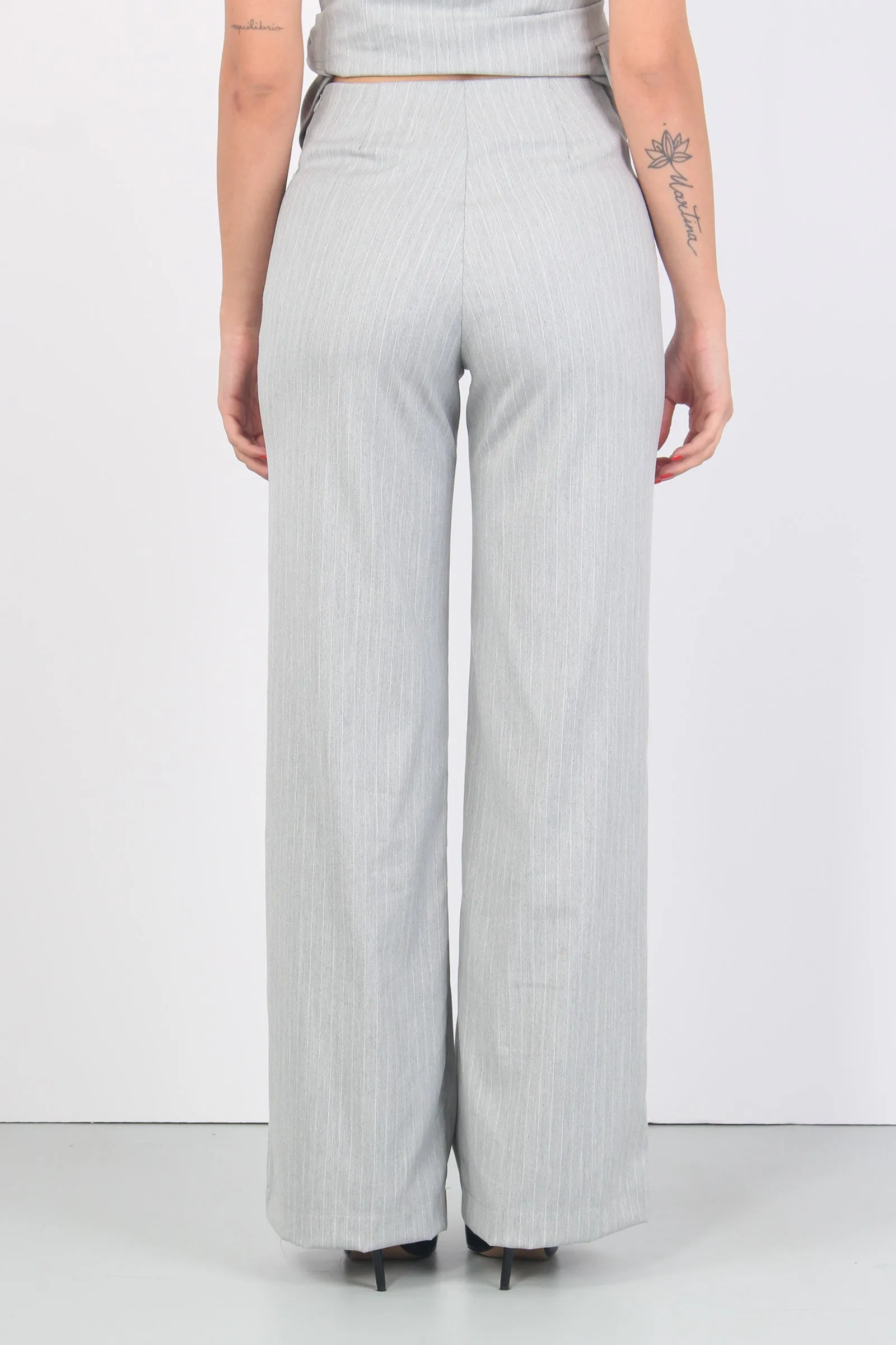 Pantalone Palazzo Gessato Grigio