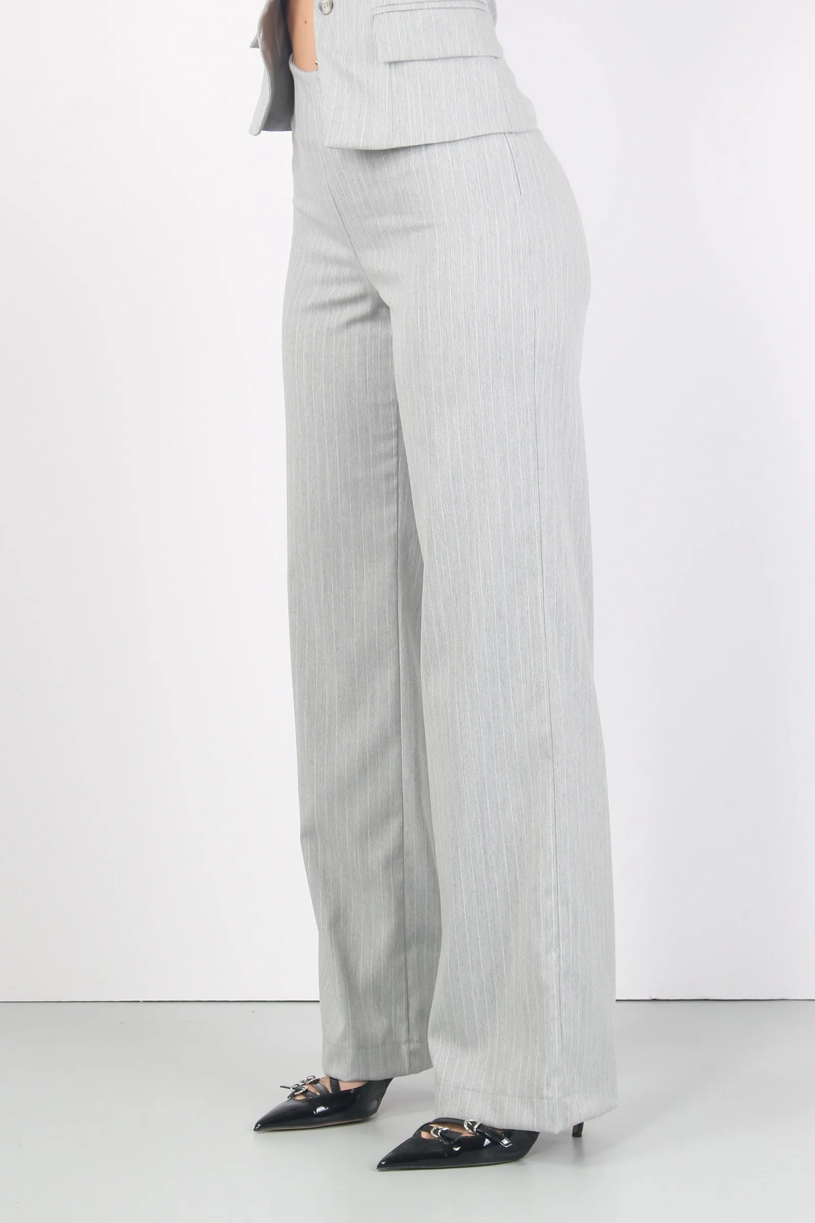 Pantalone Palazzo Gessato Grigio