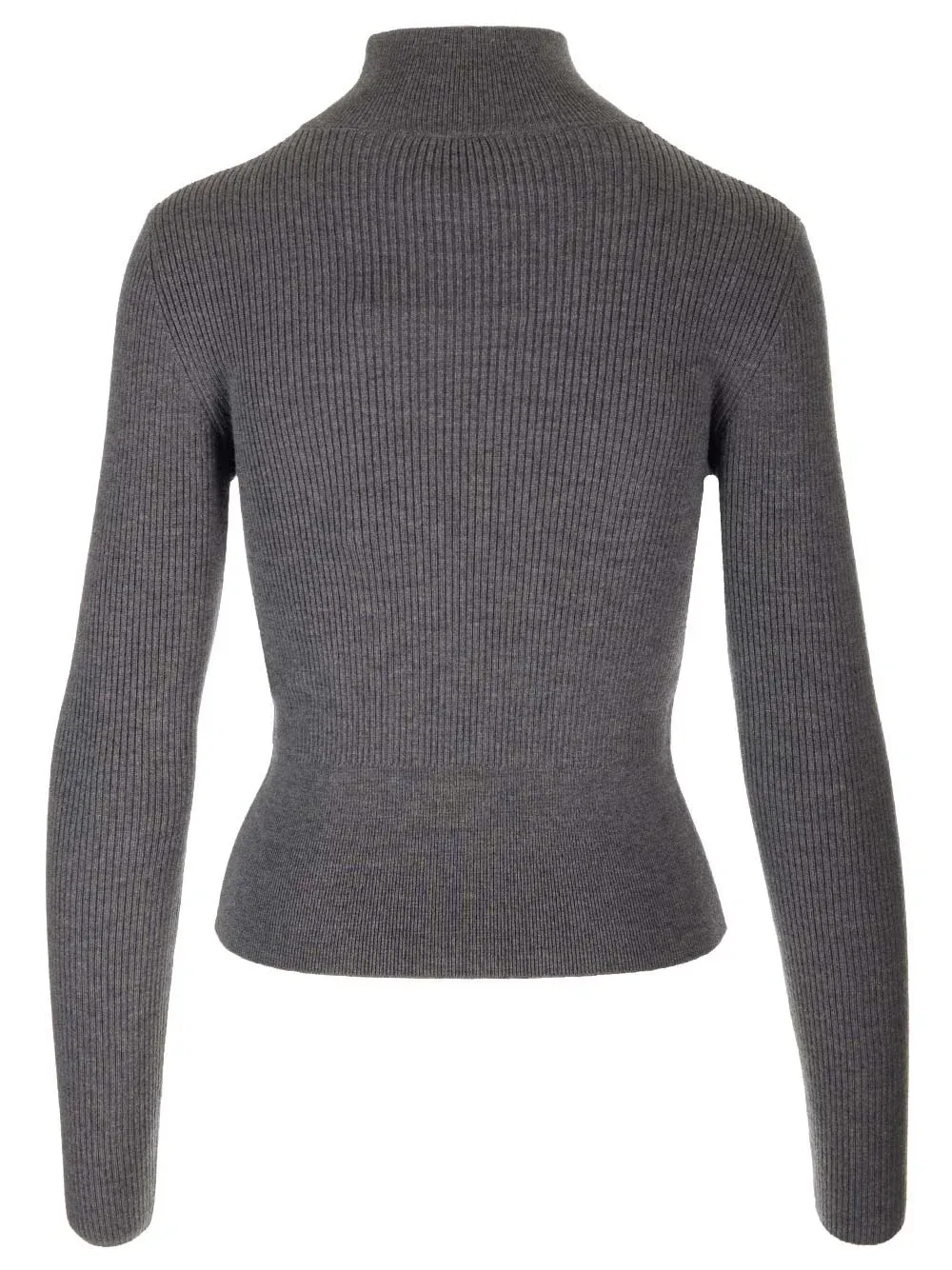 PATOU  |Wool Long Sleeves Plain Logo V-neck & Crew neck