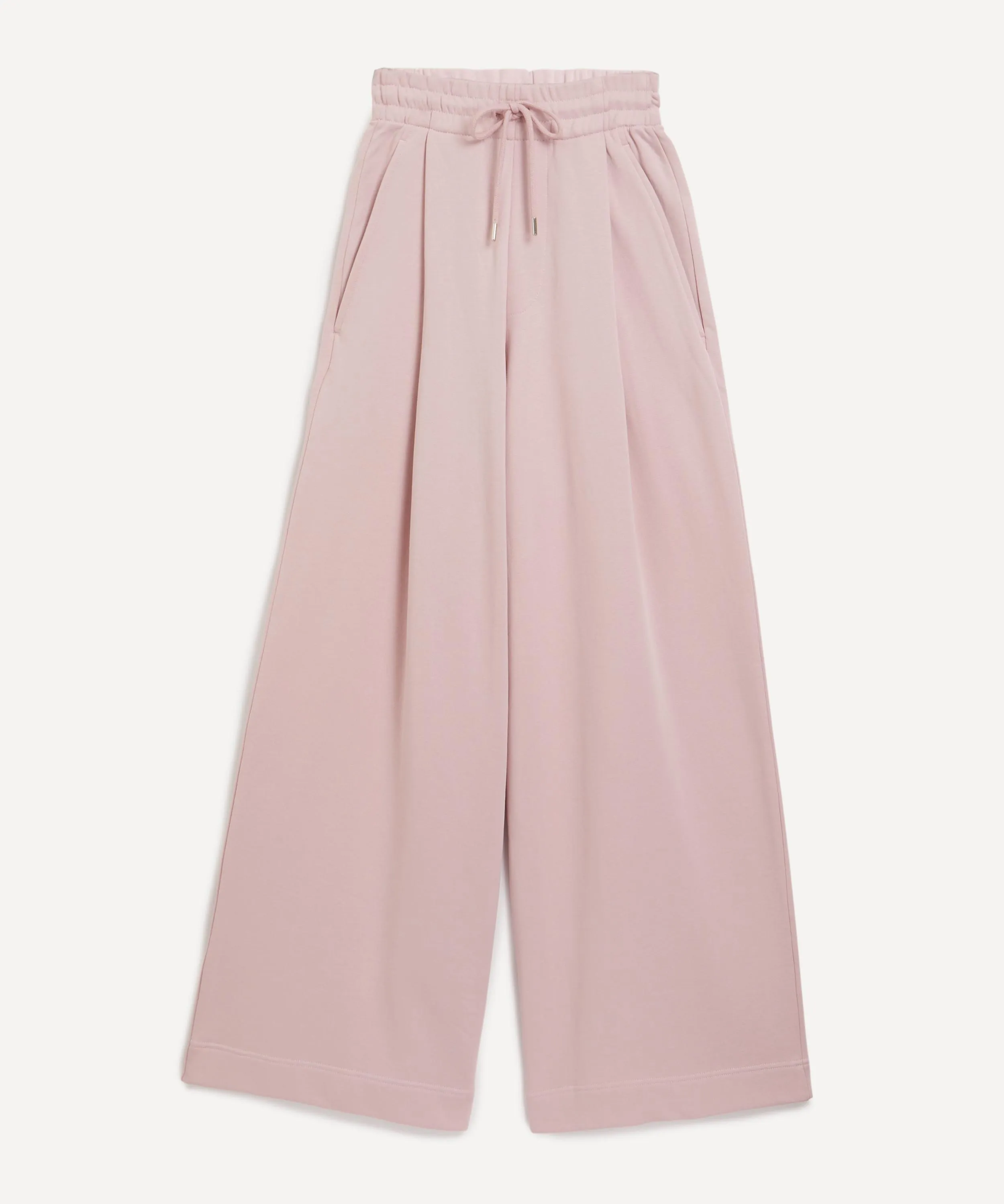 Pink Drawstring Wide Leg Trousers