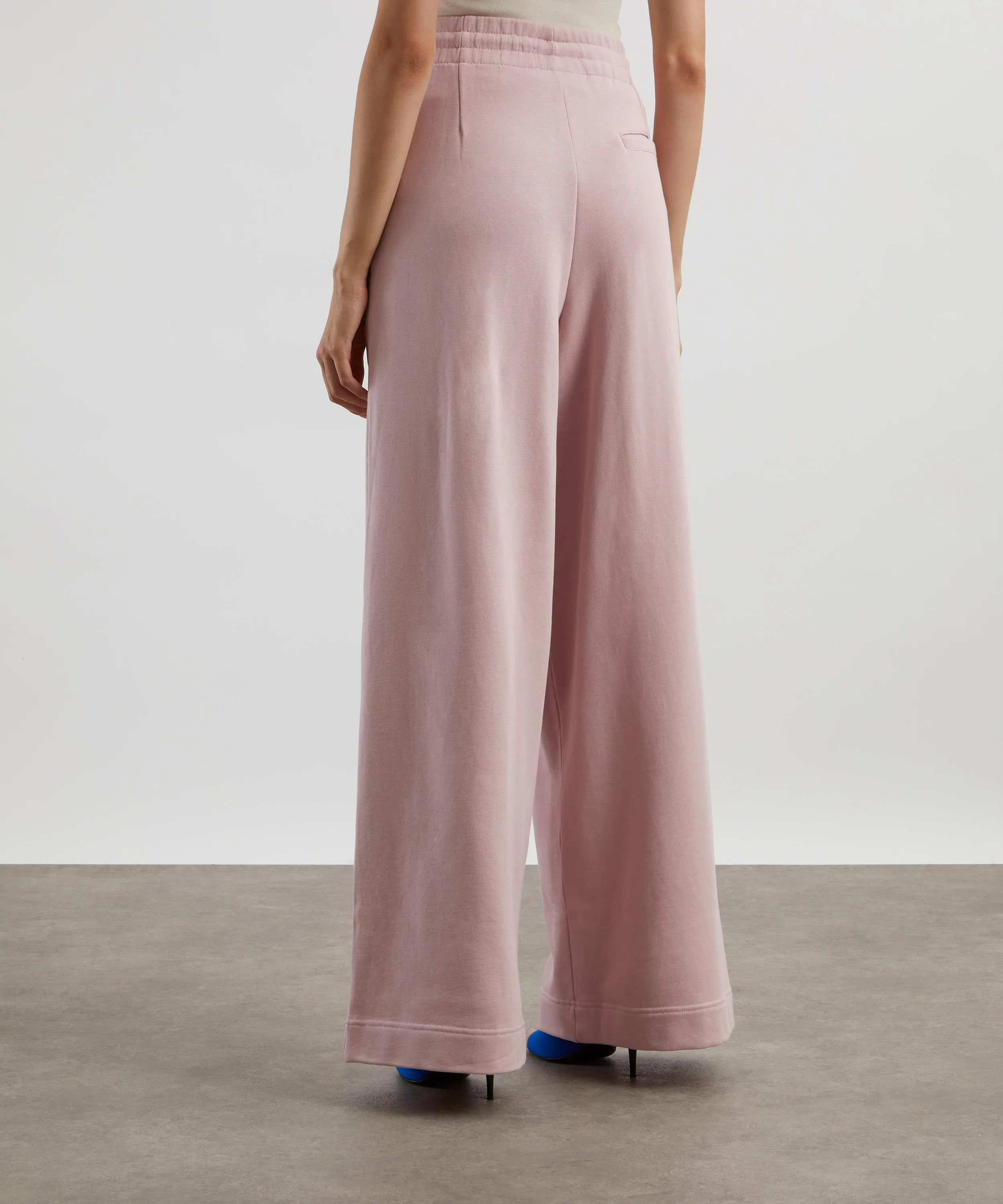 Pink Drawstring Wide Leg Trousers