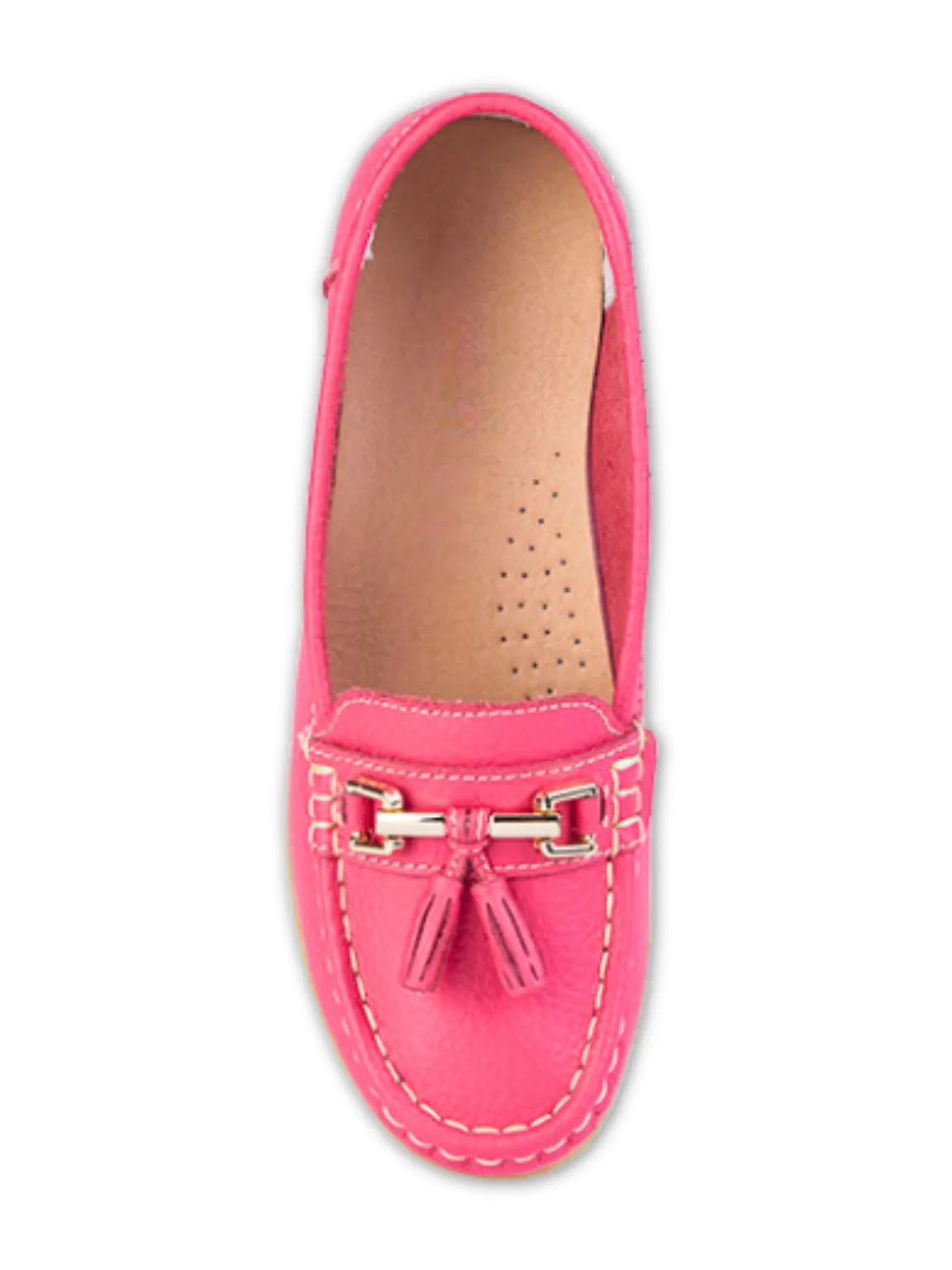 Pink Leather Tassel Loafer