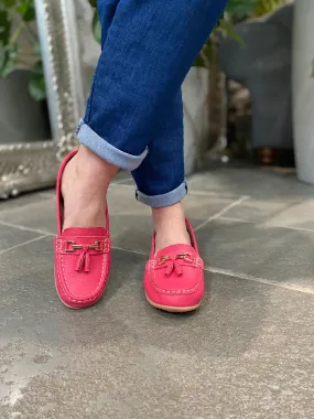 Pink Leather Tassel Loafer