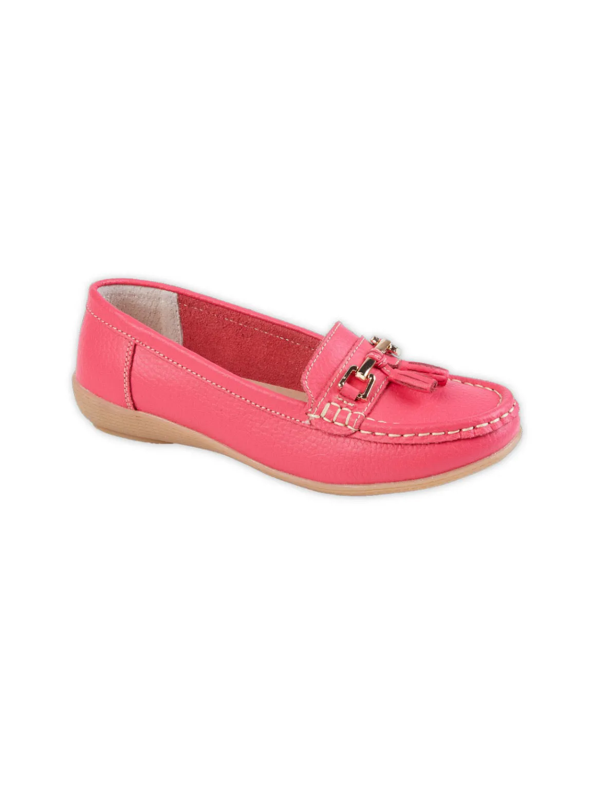 Pink Leather Tassel Loafer