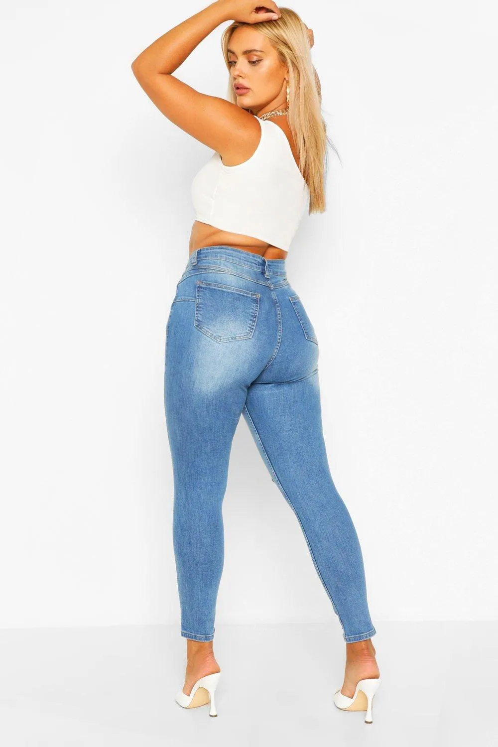 Plus Butt Shaper Mid Rise  Skinny Jeans