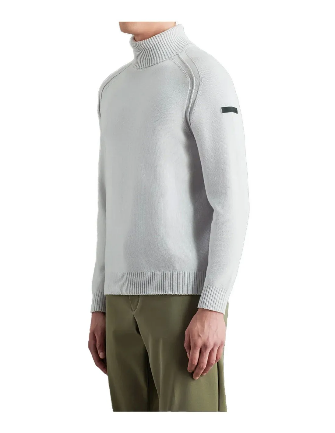 Pullover RRD uomo Cotton Plain Turtleneck Knit WES033 ghiaccio