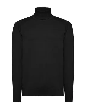 Pullover RRD uomo Cotton Plain Turtleneck Knit WES033 nero