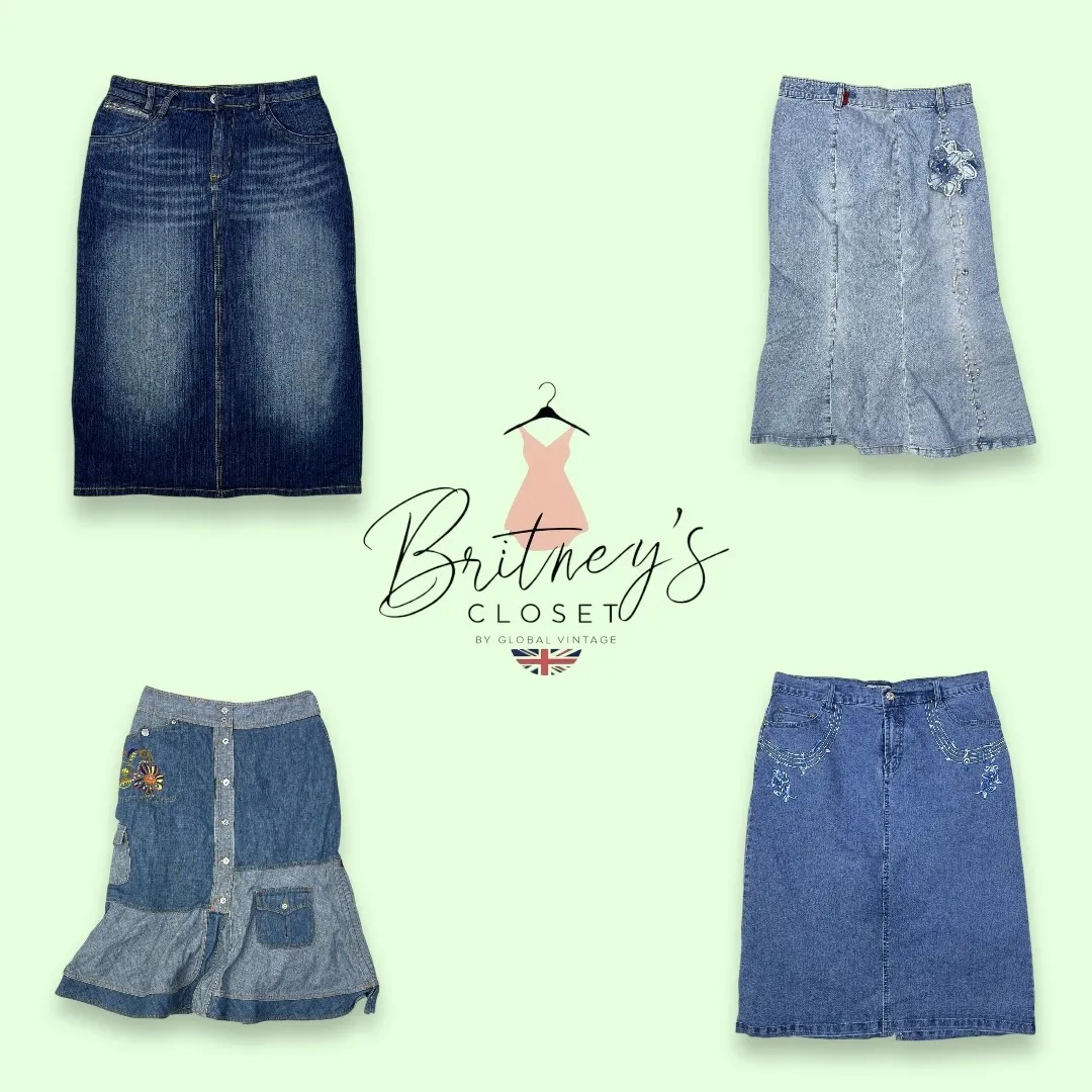 Retro Revival Denim Skirts - 11 Pieces