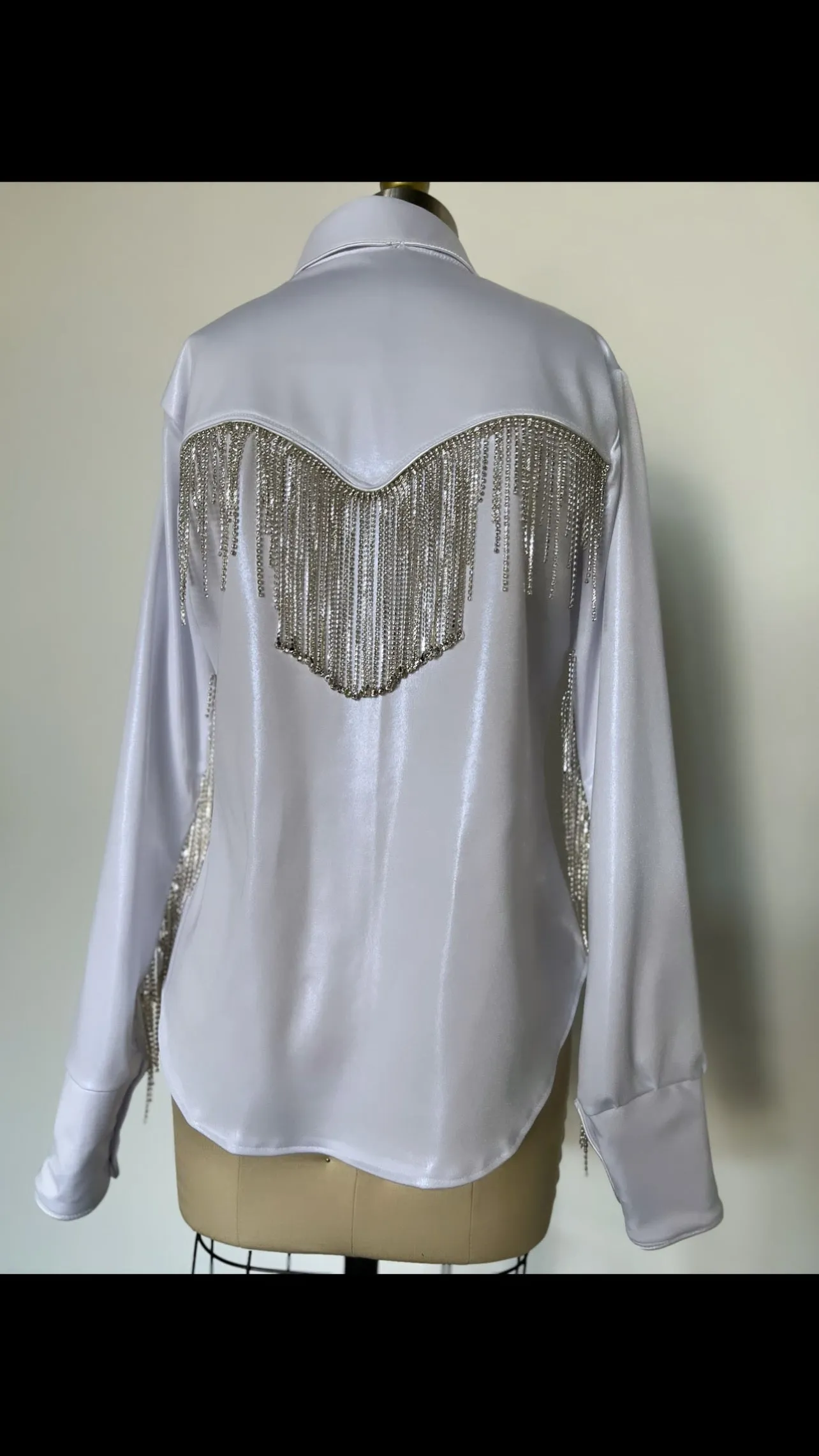 Rhinestone Fringe Pearl Snap Western Shirt