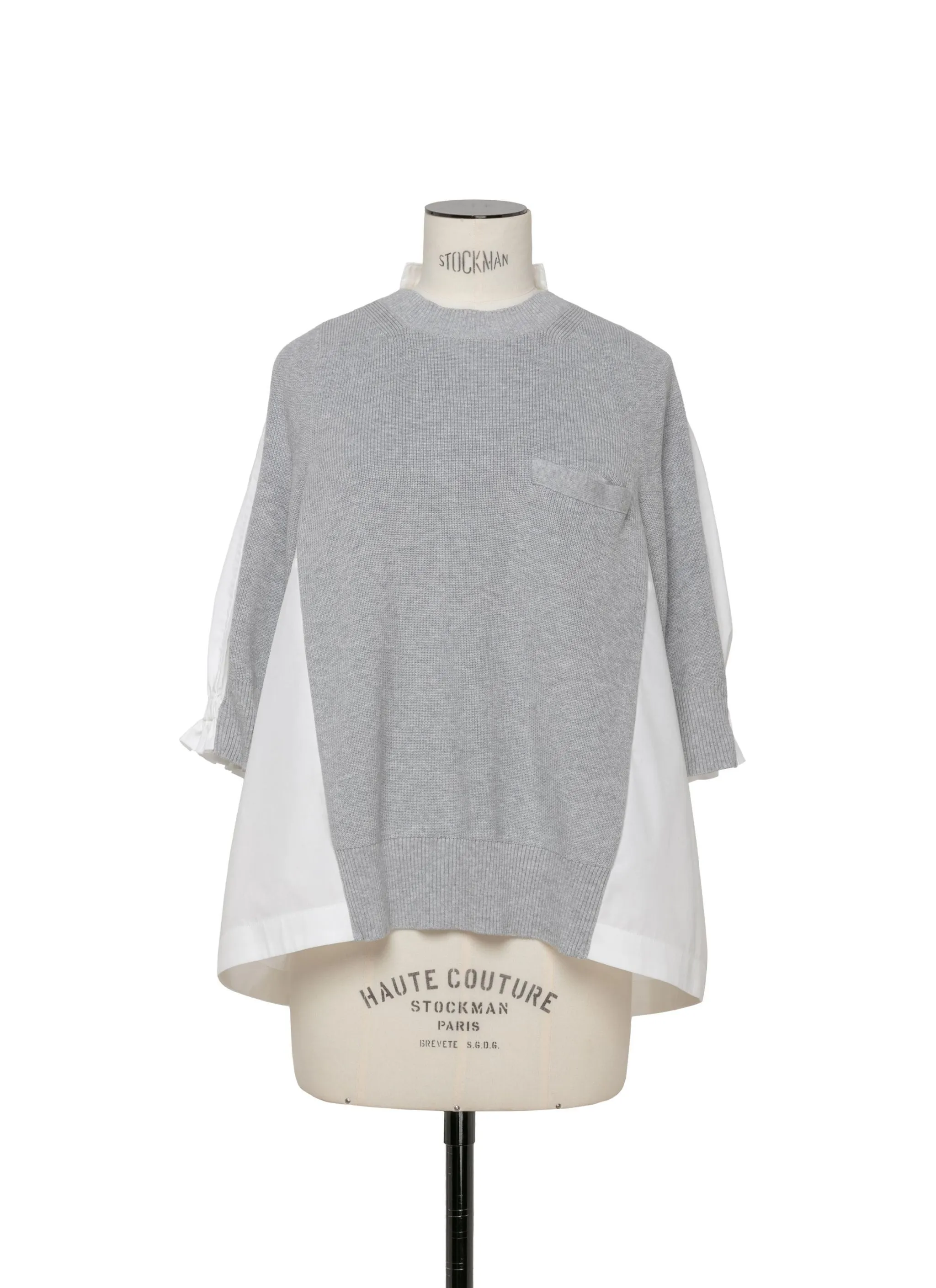 sacai  |Casual Style Long Sleeves Cotton V-neck & Crew neck