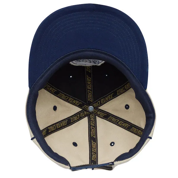 Santa Cruz Convergence Opus Snapback Mid Profile Unisex Hat - Off-White/Navy