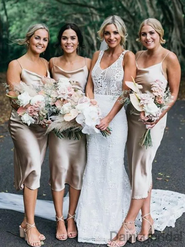 Sexy V-Neck Sleeveless Knee Length Long Bridesmaid Dresses.DB10308