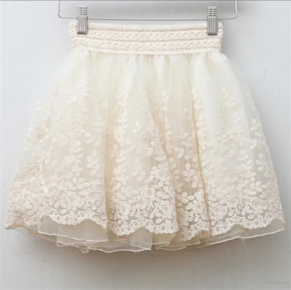 Skirt New  Korean Full Lace Embroidery Tulle Skirt Mini Skirts Fashion Woman Skirts Pleated Skirt 20217 SM6