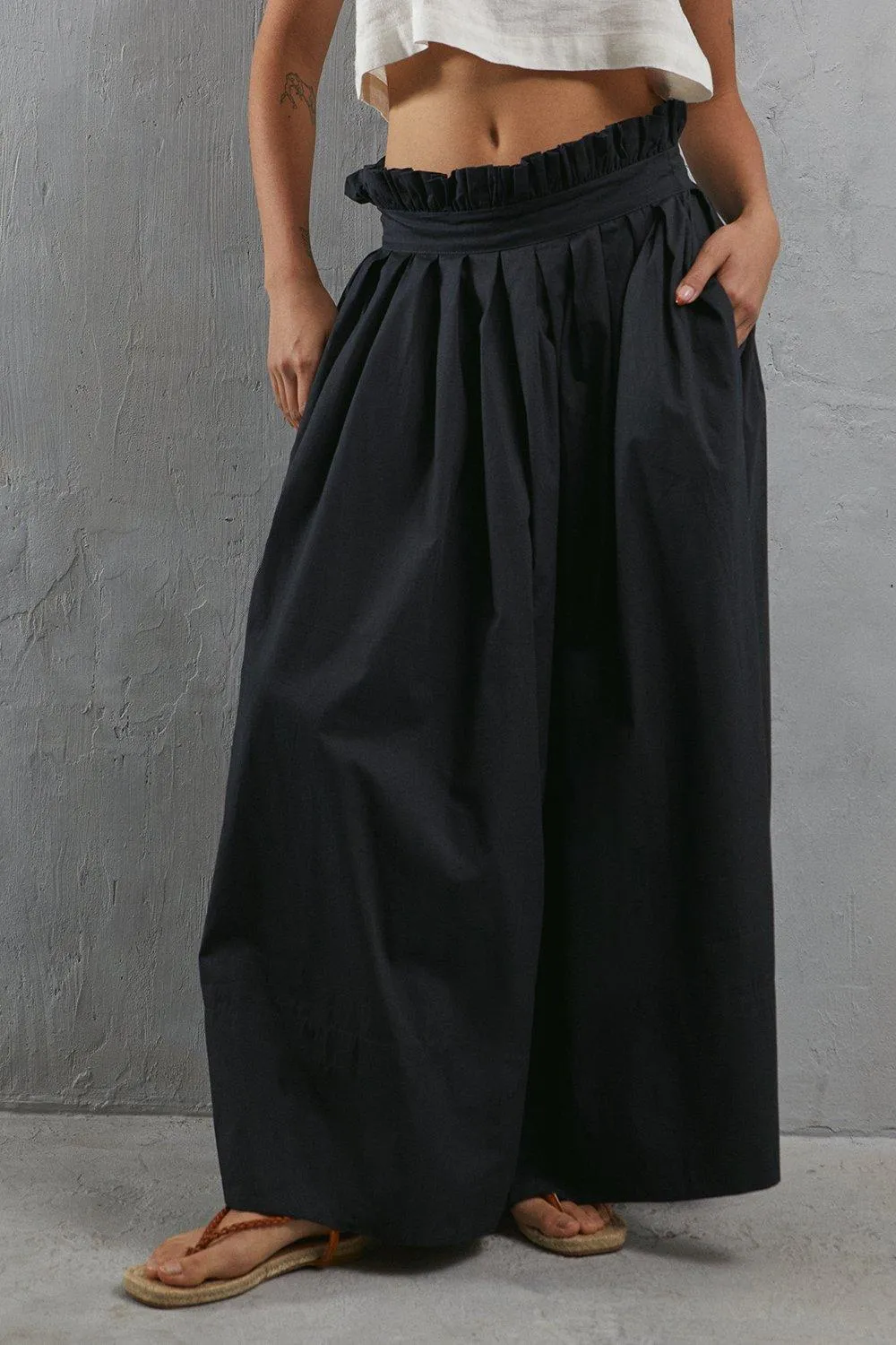 Skirts | Poplin Volume Midi Skirt | Warehouse