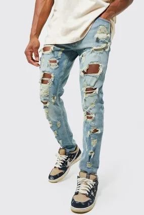 Slim Stretch Trashed Ripped Jeans