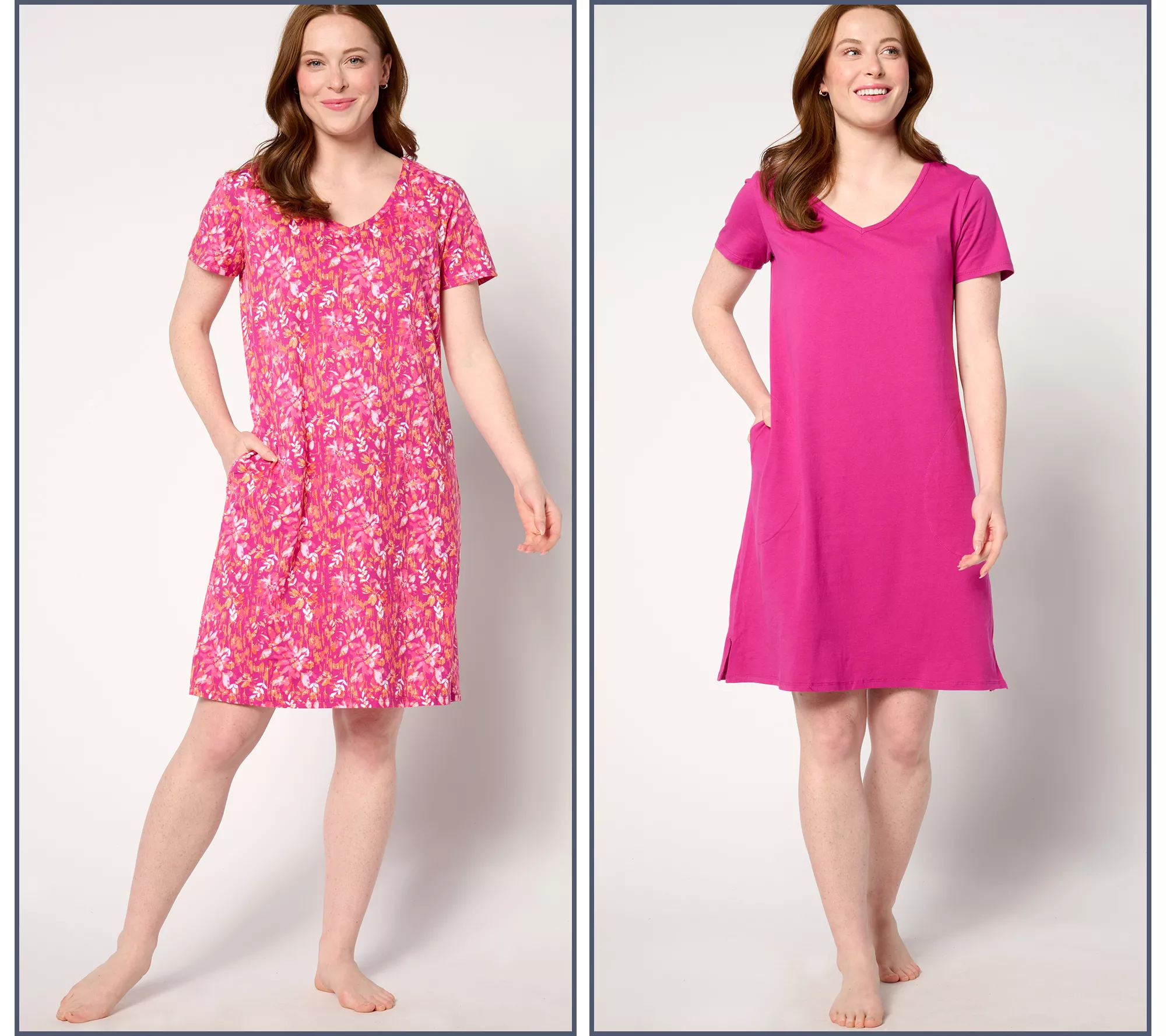 Stan Herman Watercolor Dreams Cotton 2-Pack of Lounge Dresses