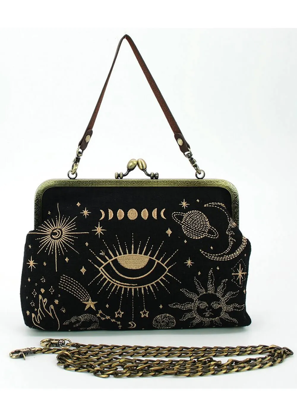 Succubus Bags Celestial Kiss Lock Handbag Black