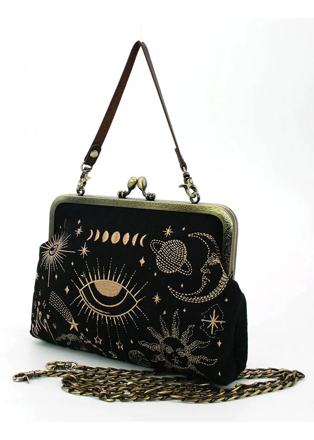 Succubus Bags Celestial Kiss Lock Handbag Black