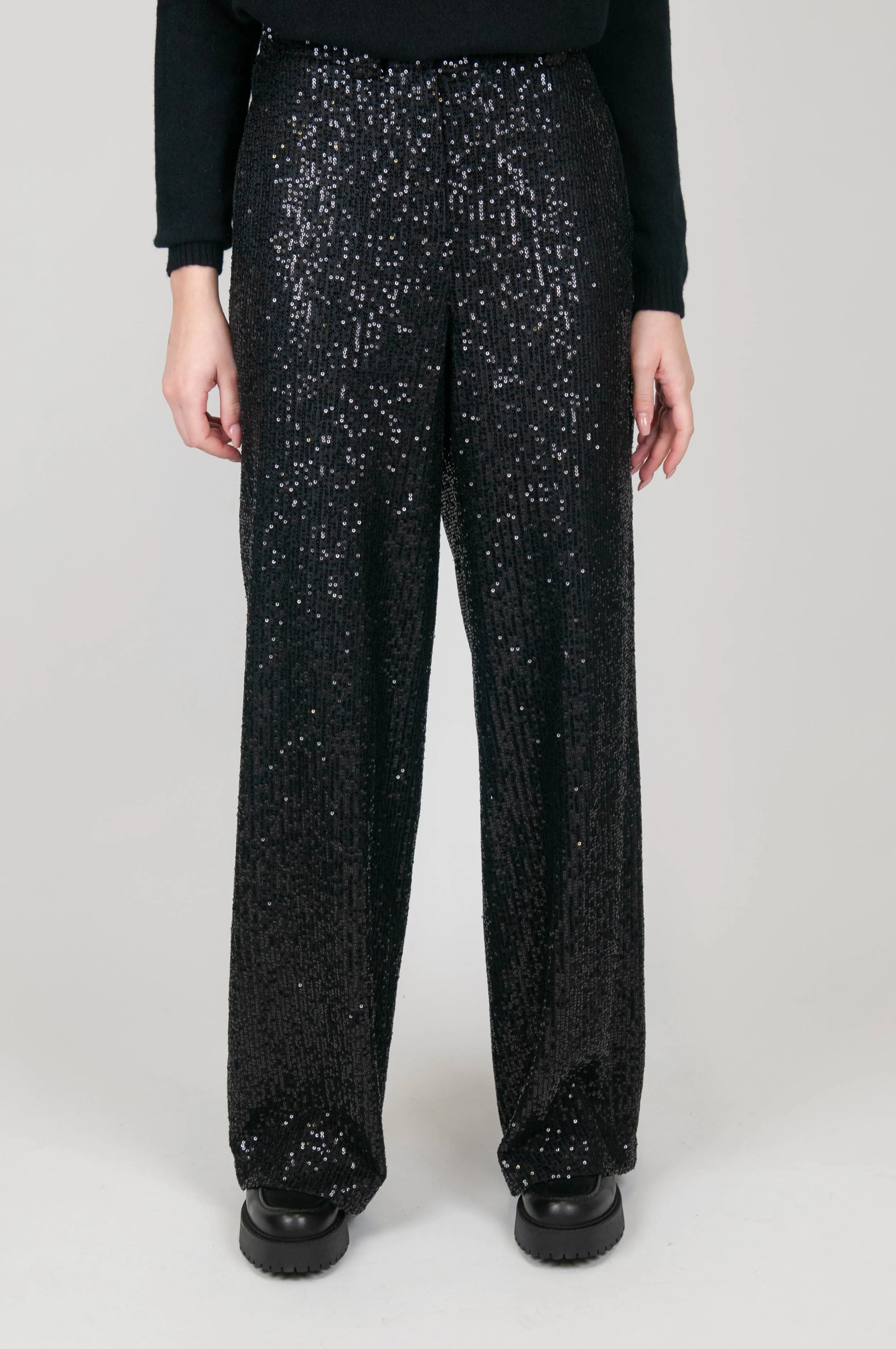 Tensione in - Pantalone a palazzo in paillettes