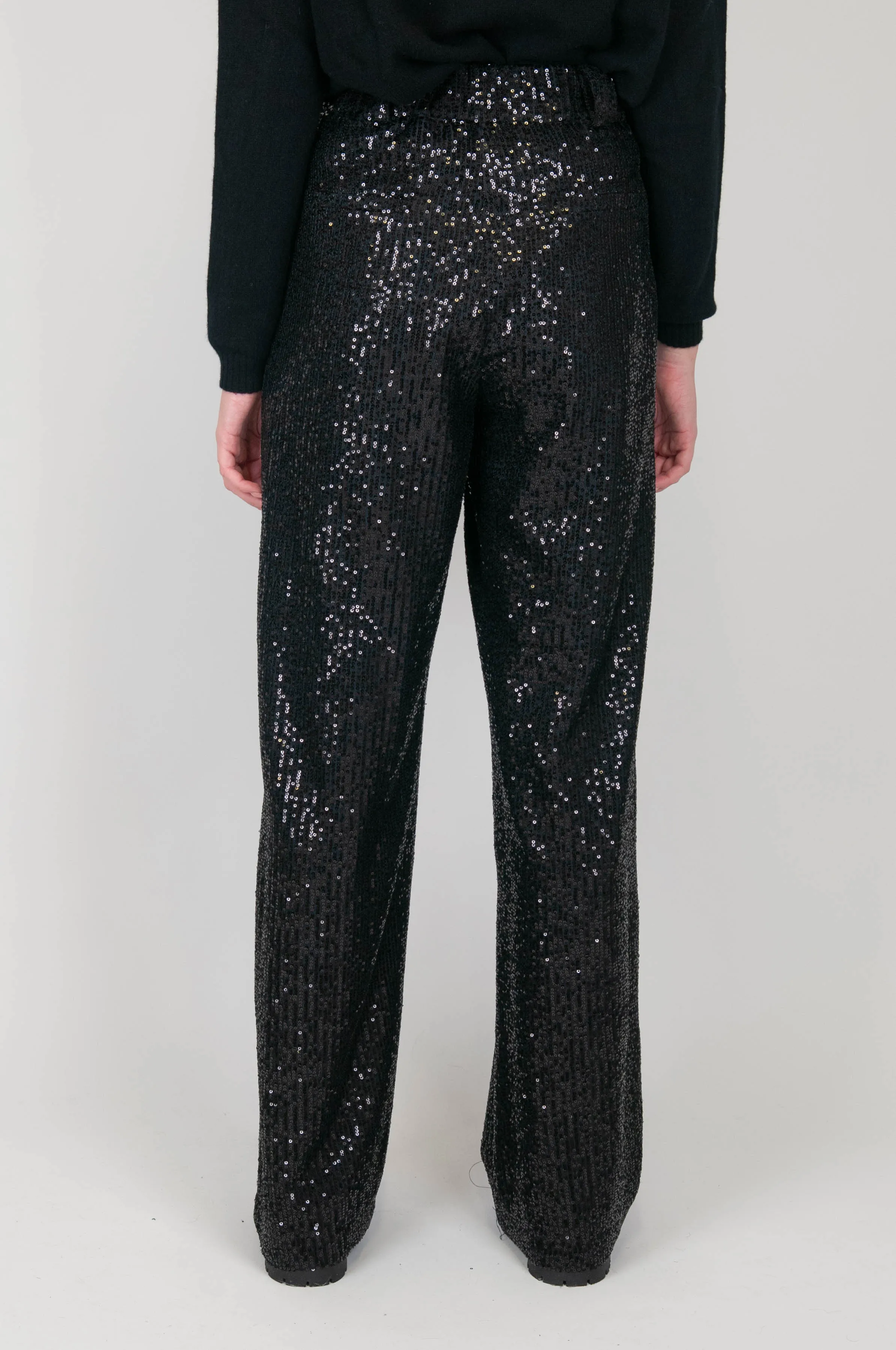 Tensione in - Pantalone a palazzo in paillettes