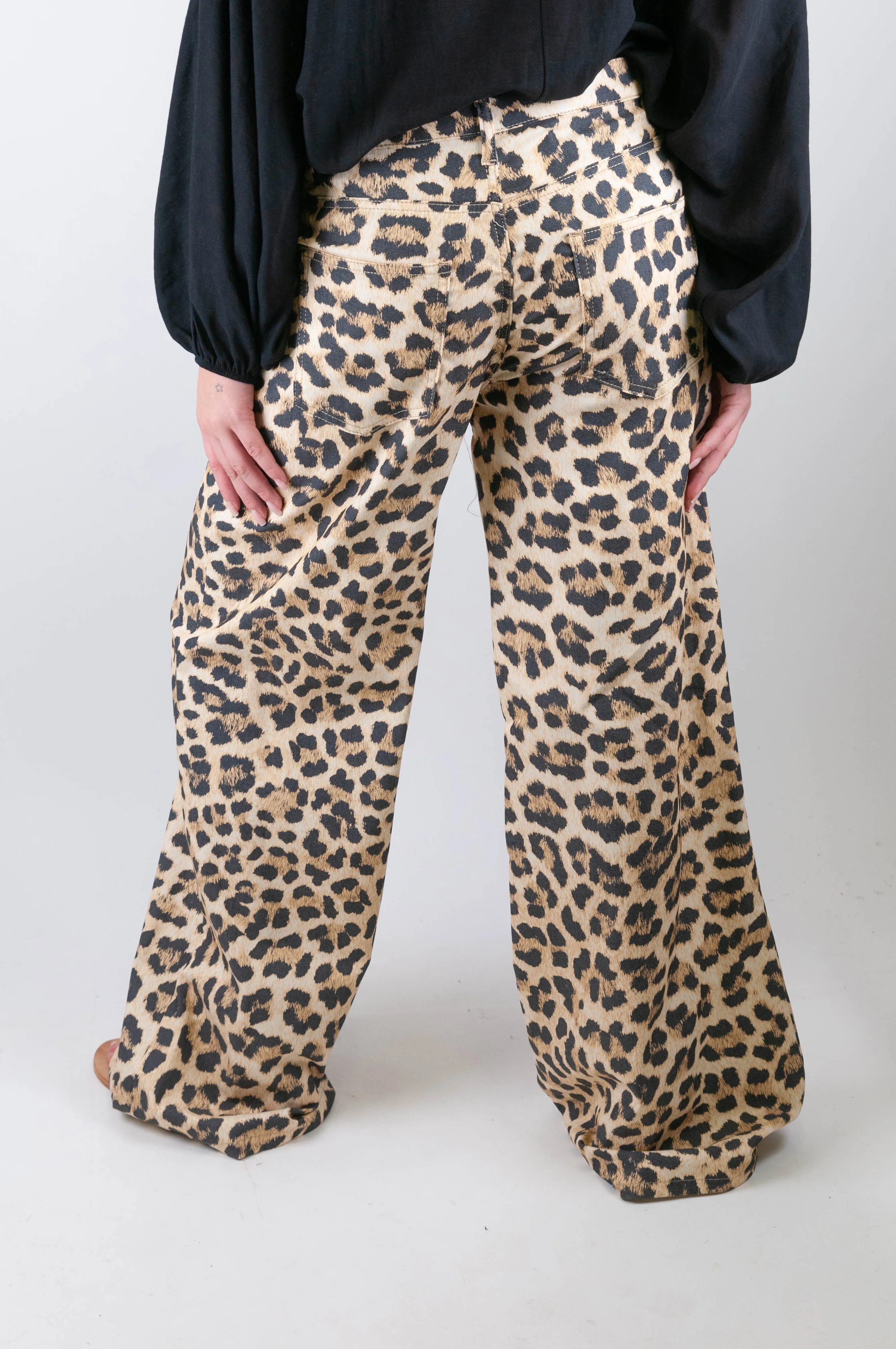 Tensione in - Pantalone palazzo fantasia animalier