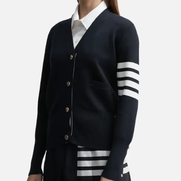 THOM BROWNE  |Casual Style Wool Silk Long Sleeves Plain Cotton Logo