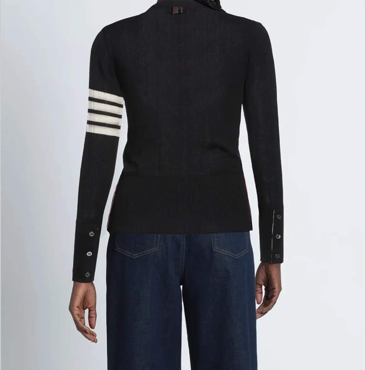 THOM BROWNE  |Casual Style Wool Silk Long Sleeves Plain Cotton Logo