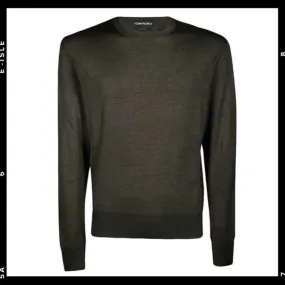 TOM FORD  |Crew Neck Silk Long Sleeves Plain Designers Sweaters