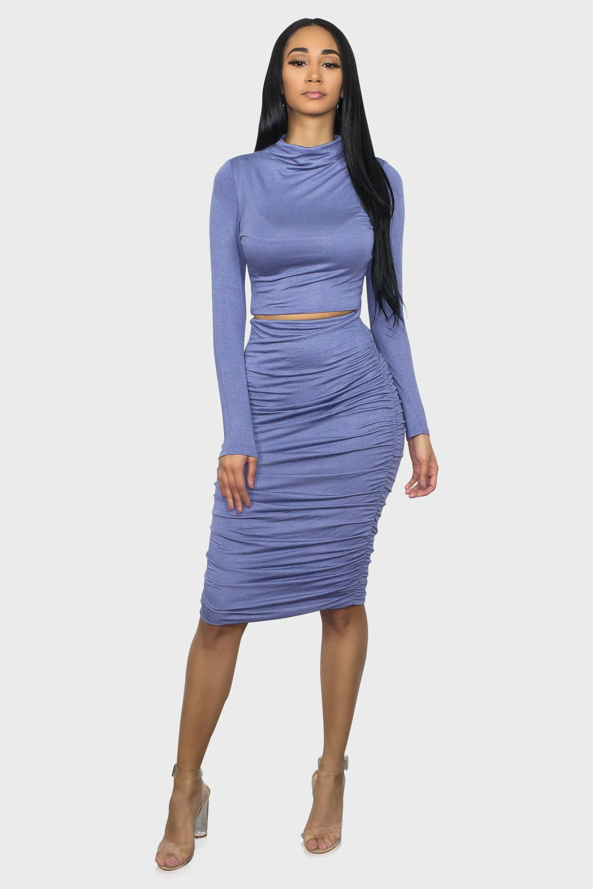 Two Piece Midi Dress Set