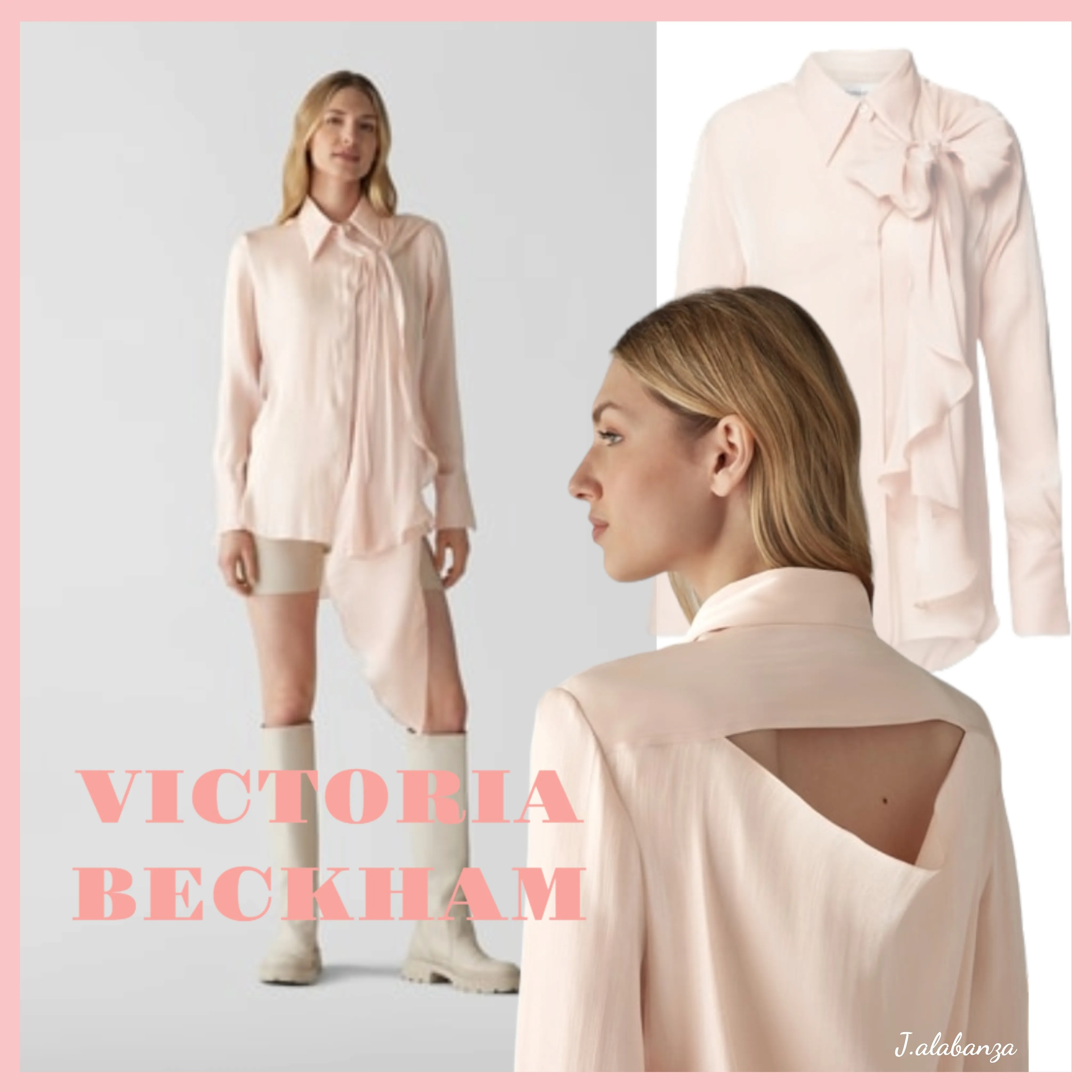 Victoria Beckham  |Long Sleeves Plain Elegant Style Shirts & Blouses