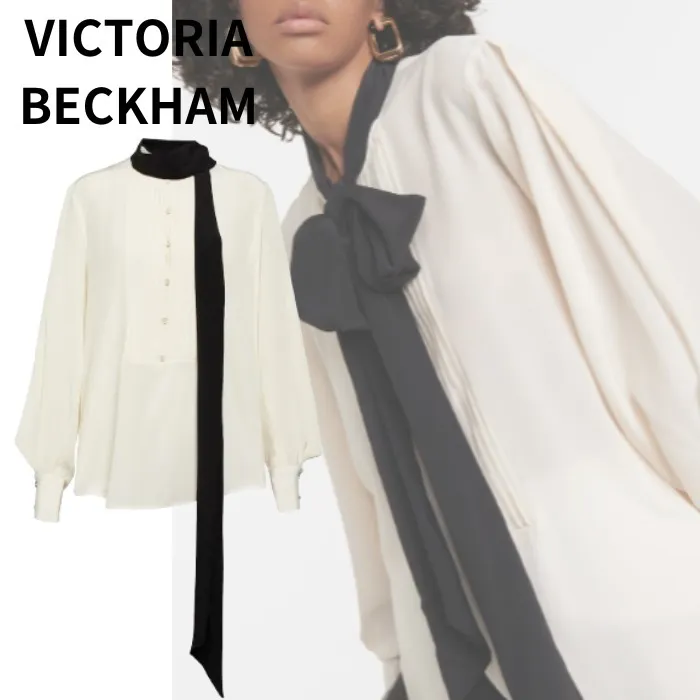 Victoria Beckham  |Silk Long Sleeves Plain Elegant Style Shirts & Blouses