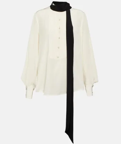 Victoria Beckham  |Silk Long Sleeves Plain Elegant Style Shirts & Blouses