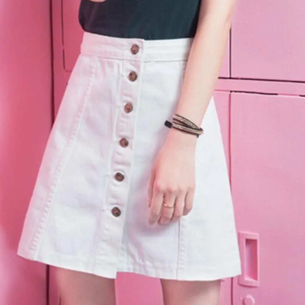 Vintage Denim Mini Skirts Y2K Aesthetic Korean High Waist Wide Leg A-Line Jeans Skirt