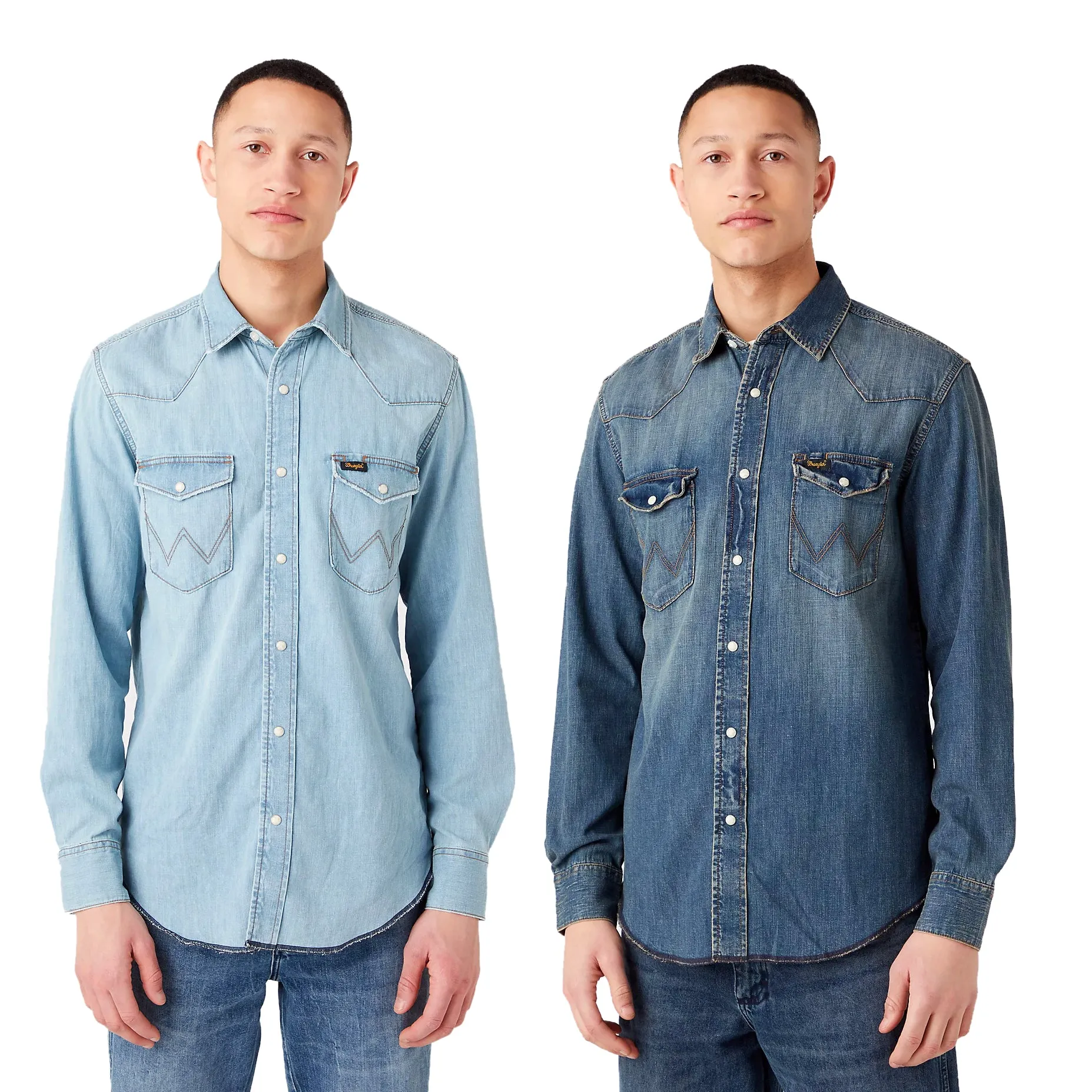 Wrangler Mens Heritage Western Denim Shirt